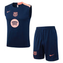 BARCELONA CONJUNTO ENTRENAMIENTO AZUL HOMBRO ROSA 25/26 HOMBRE SIN MANGAS