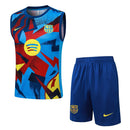 BARCELONA CONJUNTO ENTRENAMIENTO AZUL CLARO INKJET 25/26 HOMBRE SIN MANGAS
